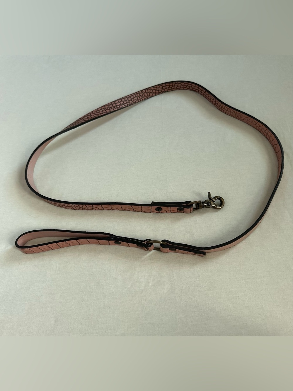 Freebird by Steven Pink Croc-Embossed Leather Dog Leash